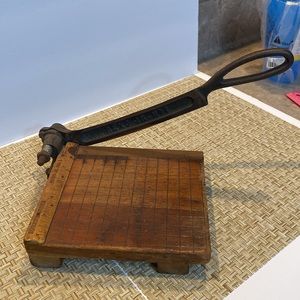 Vintage Burke & James Rexo Jr. No. 1  Wooden Guillotine Paper Cutter 6”x…